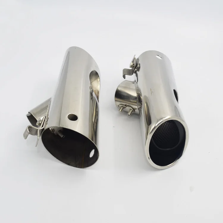 1 пара заднего Нержавеющая сталь двусторонних выделить выхлопных газов MufflerTips