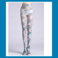 2022 new arrival plaid floral bird printed pantyhose tight women cotton