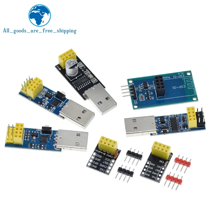 Программатор CH340G CP2104 USB к ESP8266 ESP-01 ESP-01S Wi-Fi модуль адаптер для загрузки набор