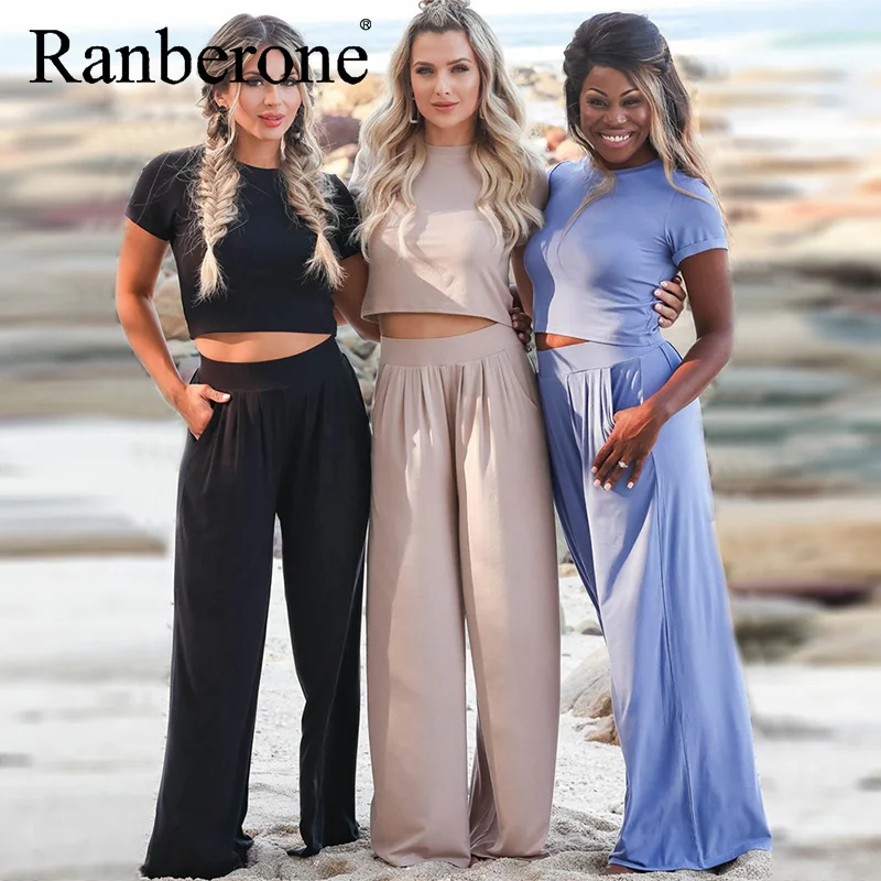 

Ranberone Quality Sportswear 2pcs Yoga Set Women Short Sleeve High Waist Leggings Gym Quick Dry Sport Wear Energy Fitness Suit
