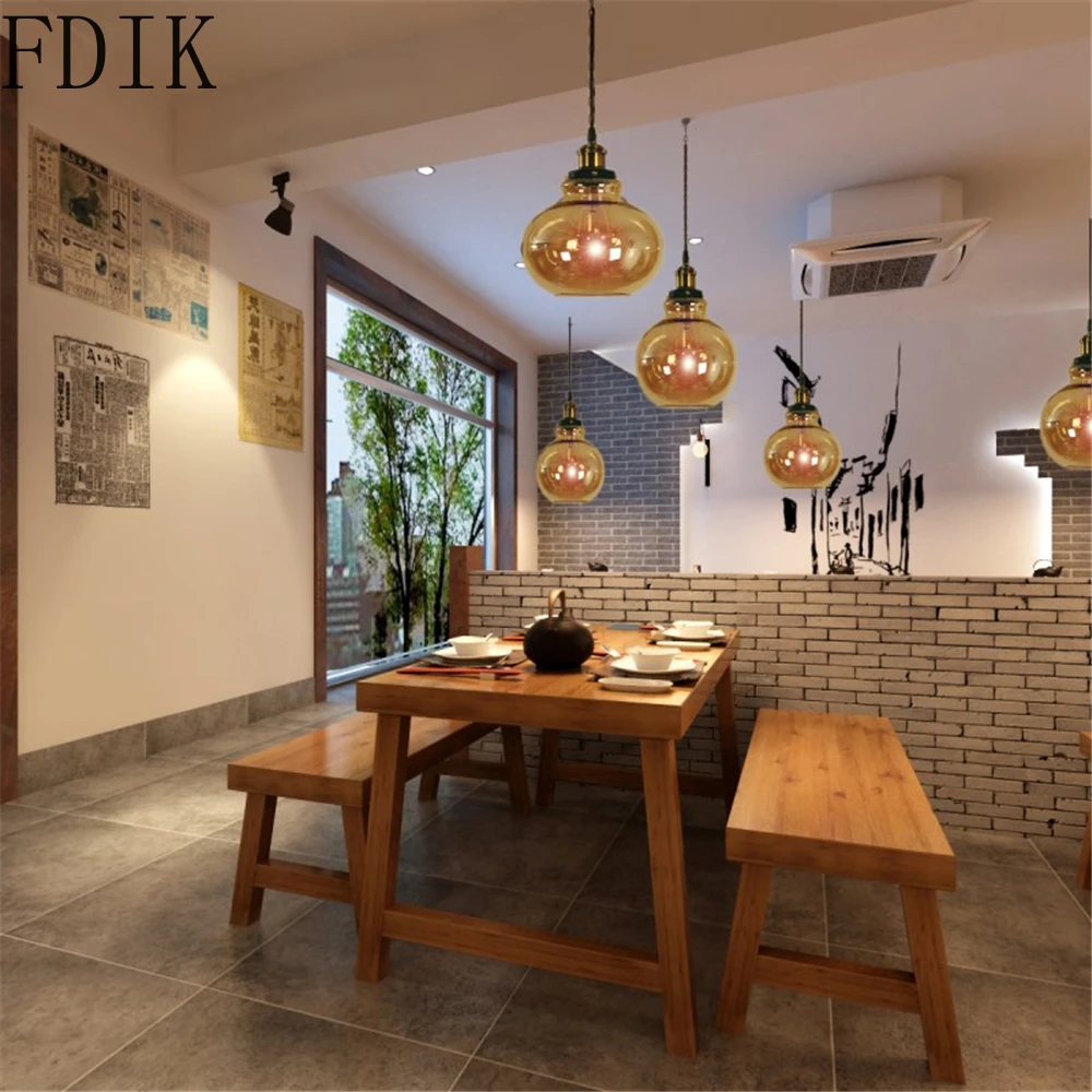 Скандинавские винтажные Простые Стеклянные подвесные светильники