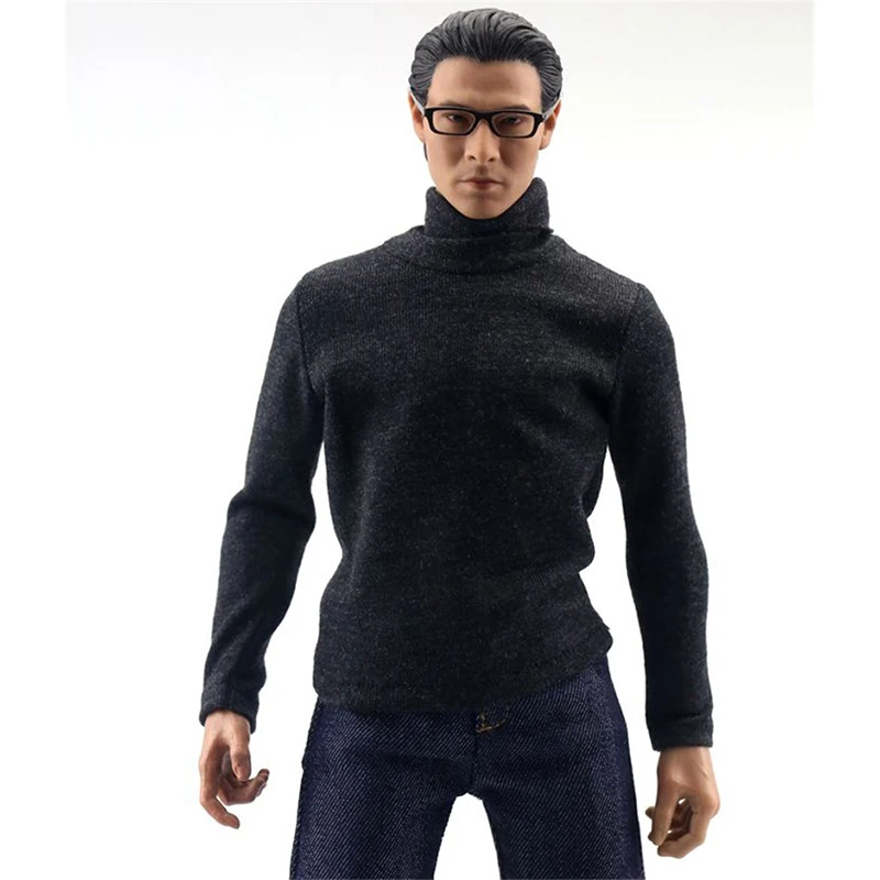 

Мужская водолазка с высоким воротником, модель серого свитера для экшн-фигурки 12 дюймов, 1/6