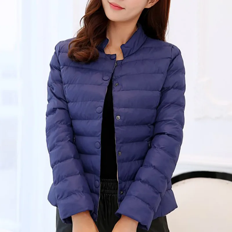 Winter Plus Size Women Jacket Light And Slim Cotton Parka Female Warm Down Coat Solid Color Outerwear Streetwear | Женская одежда