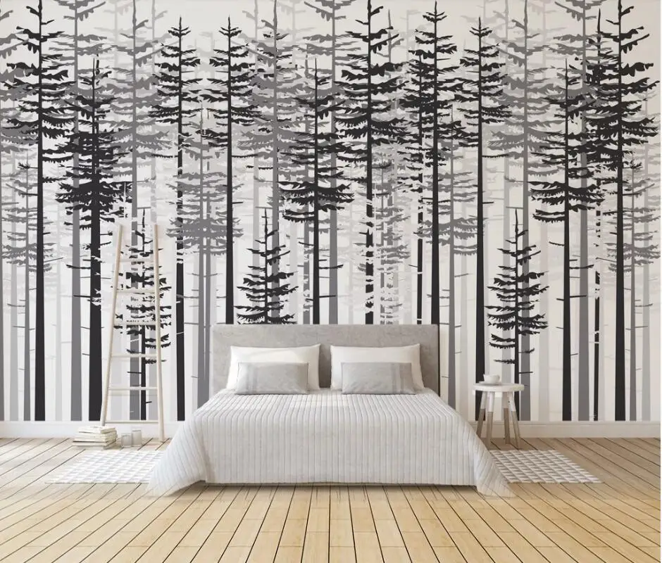 

AINYOOUSEM Modern hand painted forest big tree background wall papier peint papel de parede wallpaper 3d wallpaper stickers