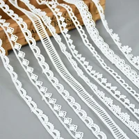 5yards high quality white lace trim ribbon tape 1 4cm lace trim diy embroidered handmade clothes sewing lace fabric ribbon craft