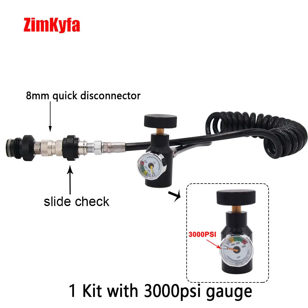 Пейнтбол PCP удаленный шланг катушки линия w/быстрое отключение и 3000psi Мини