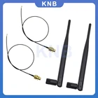 2 шт.лот 6 дБи 2,4 ГГц 5 ГГц двухдиапазонная антенна Wi-Fi RP-SMA + 2x35 см кабель U.fl  IPEX