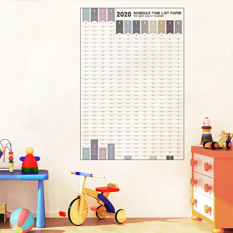 

1PC agenda 2020 365days Paper Wall Calendar Daily Planner Notes Very Large Study TO DO LIST kawaii School supplies