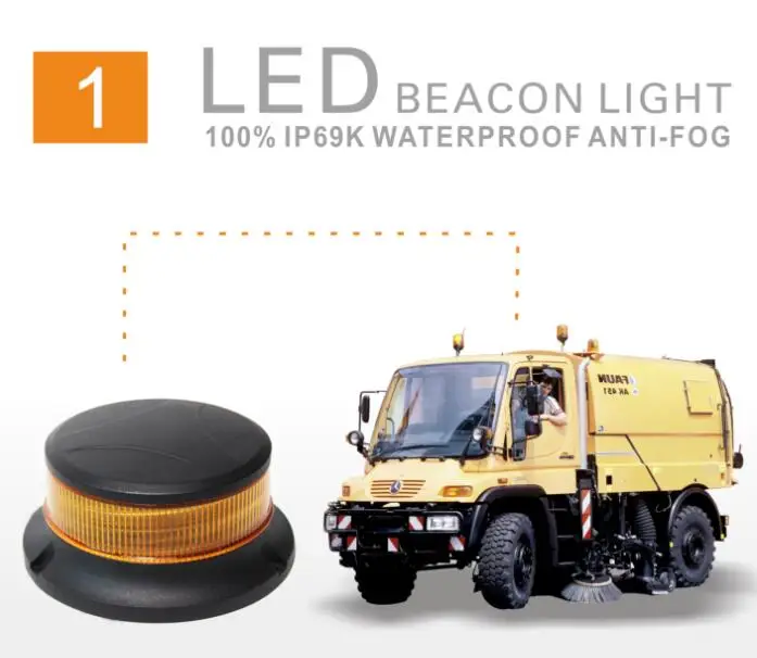 

24W Low Profile LED Beacon Warning Lights Emergency Revolving LED Beacon