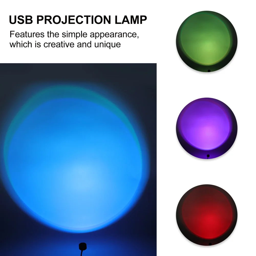 

1pc Colorful USB Atmosphere Lamp Projection Atmosphere Lamp Decorative Light