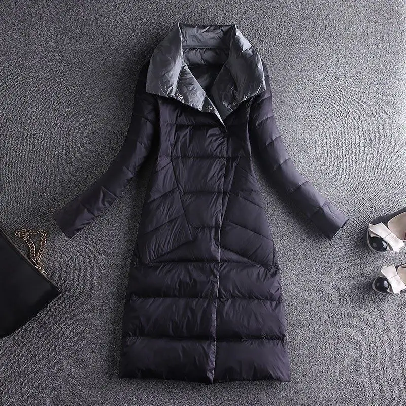 Woman Ultra-light  3XL Female Thin Down Jacket Autumn Winter Ladies Slim Short Warm White Duck Down Coat Outerwear Q232