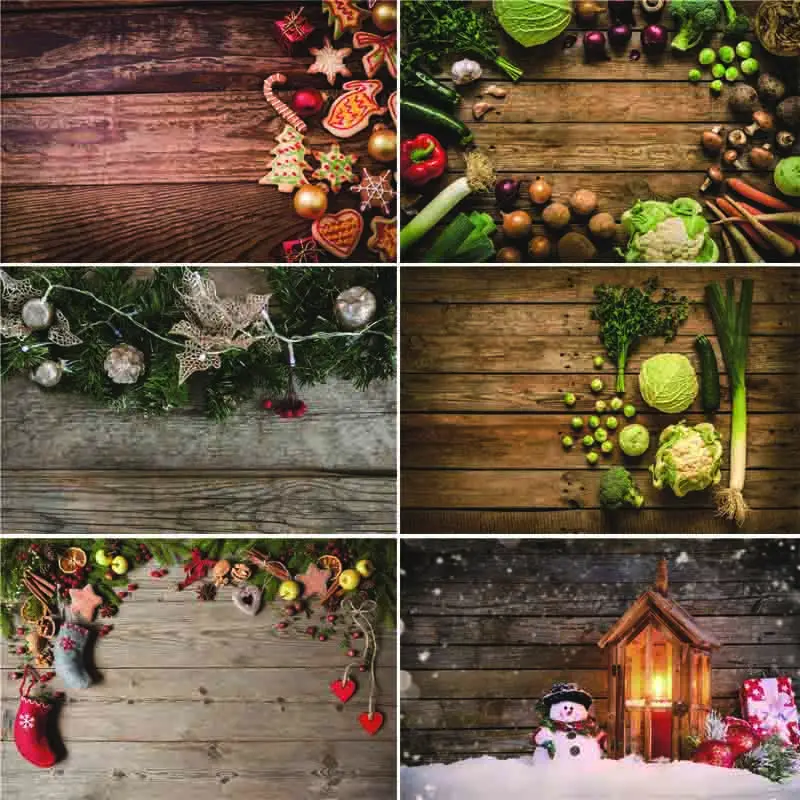 

Vinyl Custom Photography Backdrops Prop Christmas day and Board Theme Photography Background C20422-43