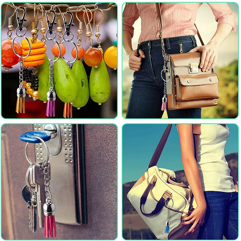 

HOT 120Pcs Keychain Tassels Kit Leather Tassel Charms and Jump Rings for Jewelry Making, Keychain, Bracelets and DIY Craft