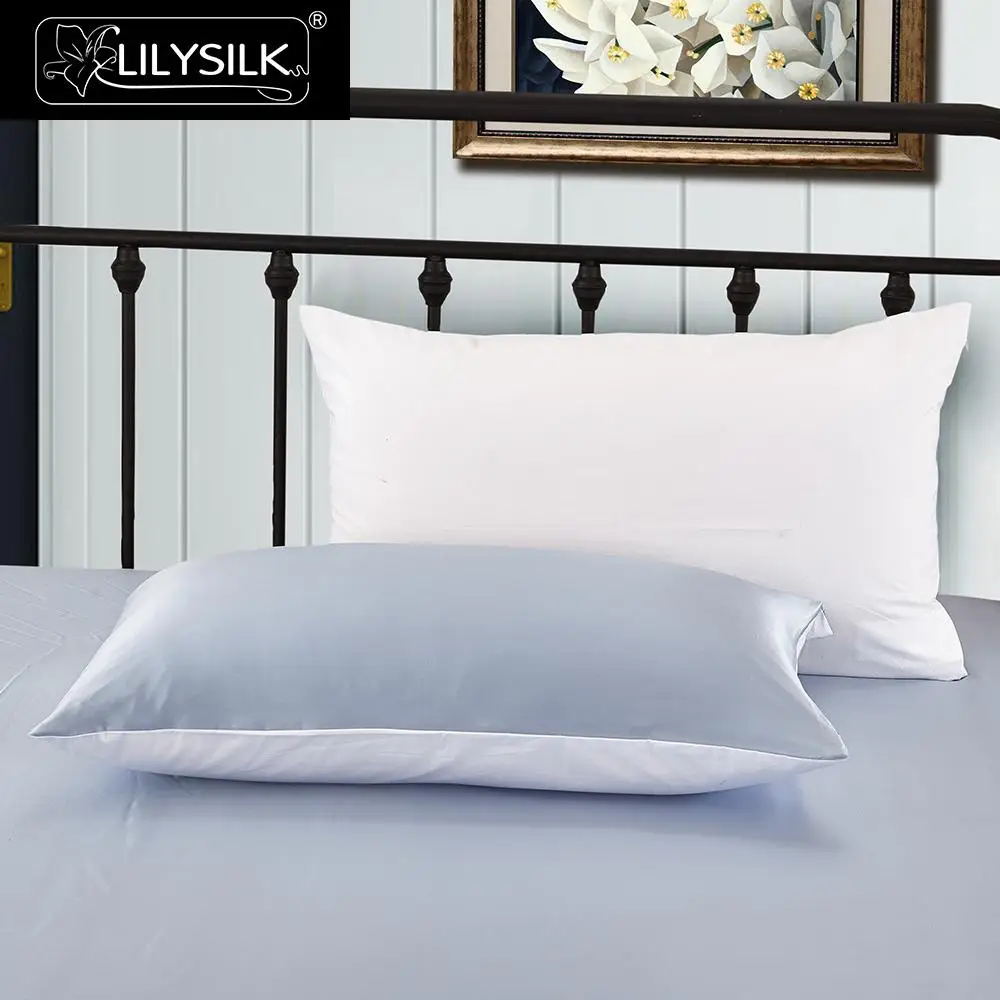 Light Blue LilySilk наволочка шелк с хлопком для волос чистый натуральный роскошный скрытый на молнии тутового 30x50 см светильник синий распродажа - Цвет: Light Blue