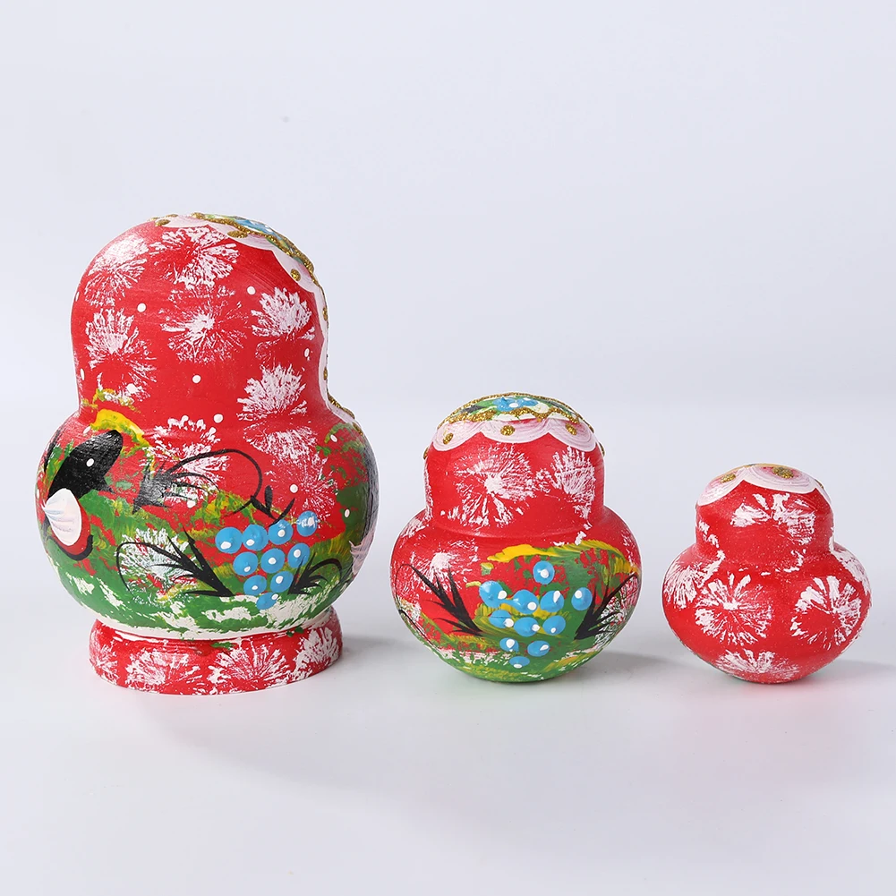 

10-Layers Russian Nesting Dolls Toys Wooden Handmade Bird Painted Matryoshka Dolls Handmade Crafts Toys for Children Gifts