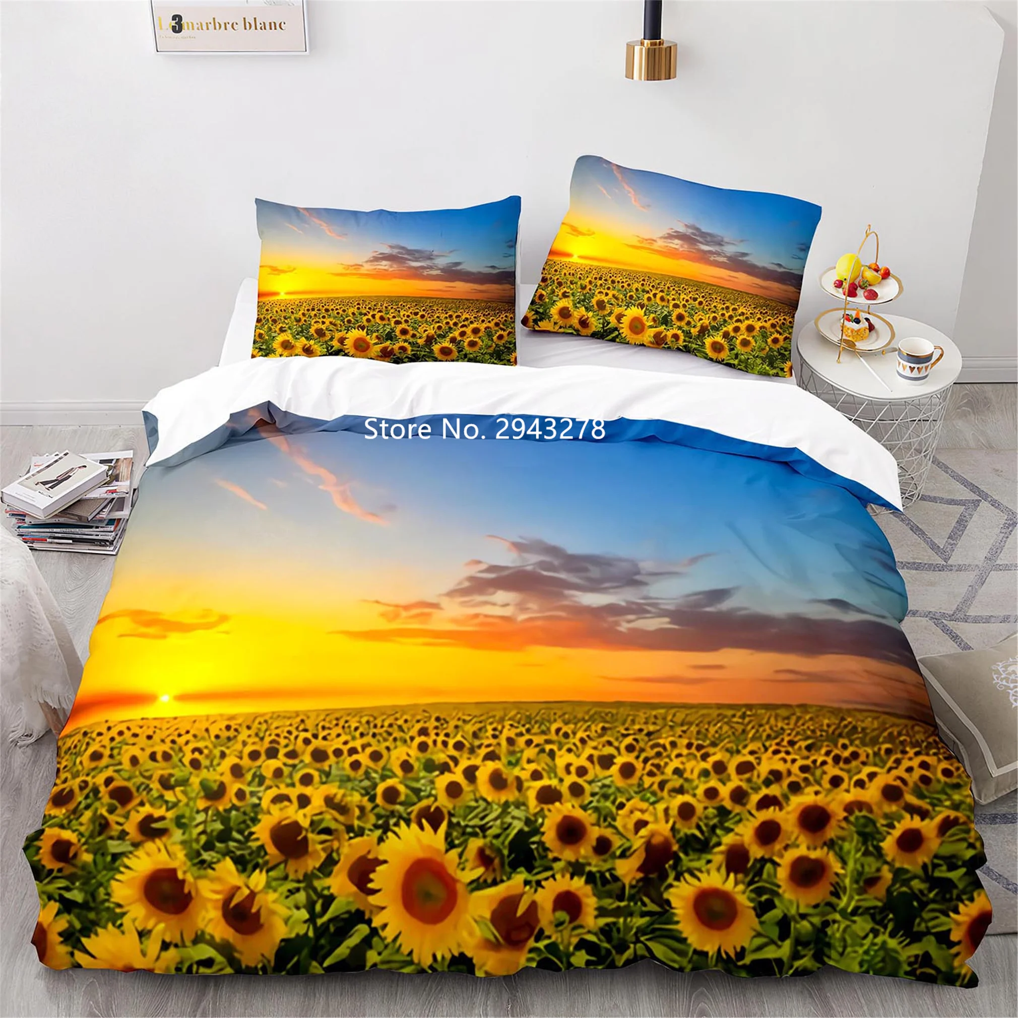 

Sunflower Series Pattern Beautiful Duvet Bed Cover Pillowcase Bedding Set Children Adult Bedroom Luxury Decoration Home Textile