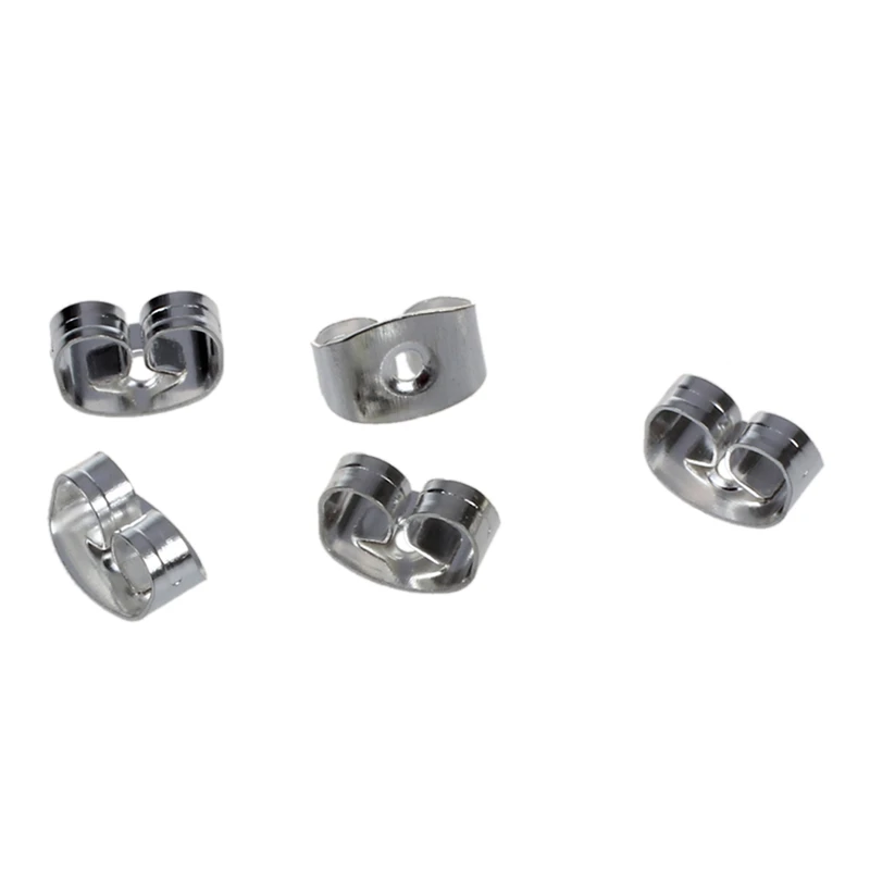 100 × серебряные серьги металла серьги-гвоздики аксессуары 6x4 мм | Украшения и