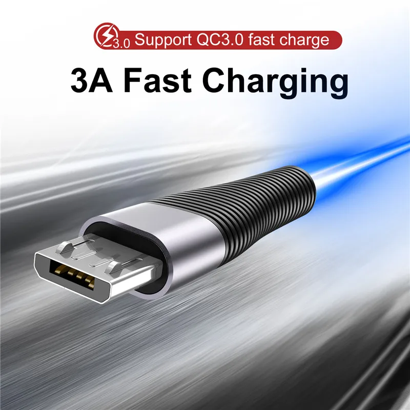 Кабель Micro USB USLION для Xiaomi Redmi Note 5 Pro кабель быстрой зарядки и передачи данных 3 А 1 м 2