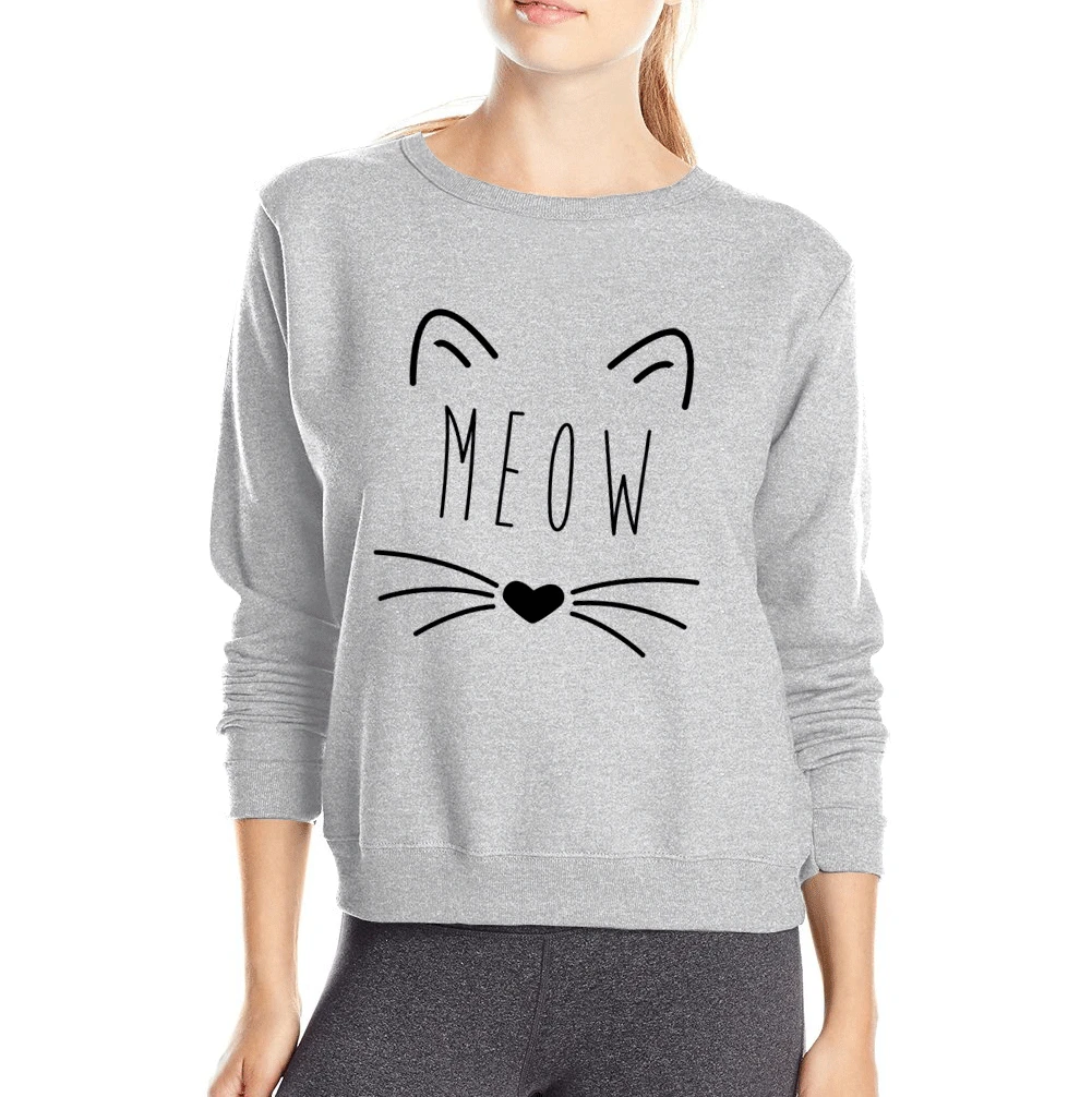 Kawaii Cat Meow женские толстовки с принтом 2020 новая осенне зимняя толстовка Китти