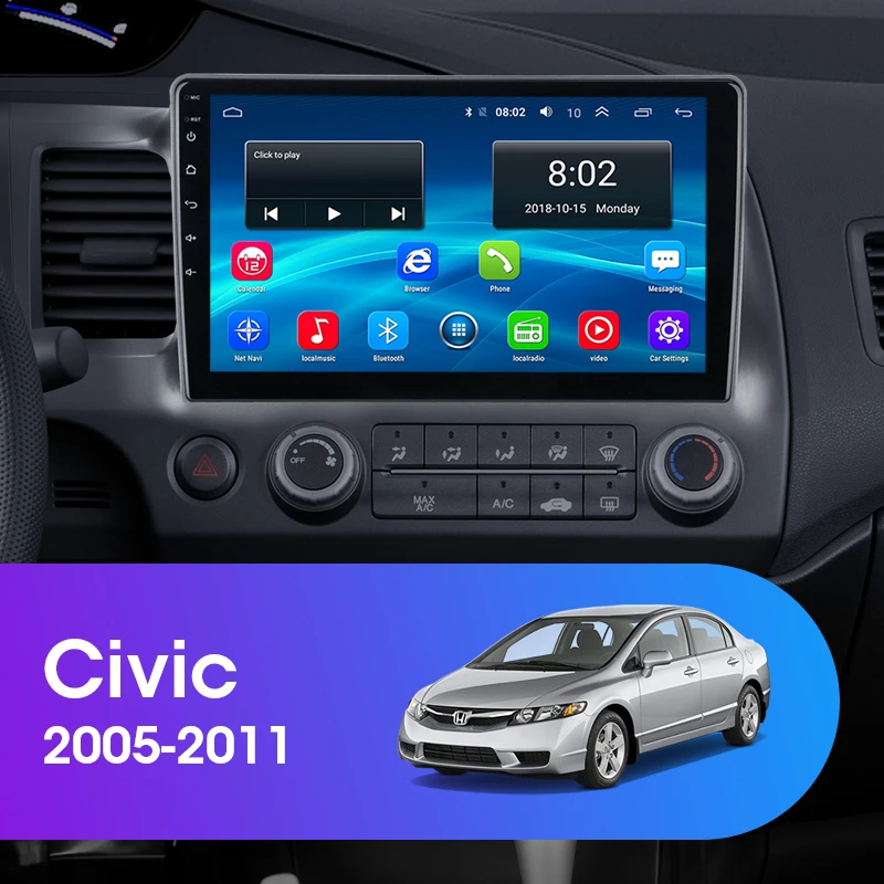 JMCQ 10 &quotDSP для Honda Civic 2005-2011 автомобильное радио 4G Wifi Android плеер GPS Bluetooth Мультимедиа