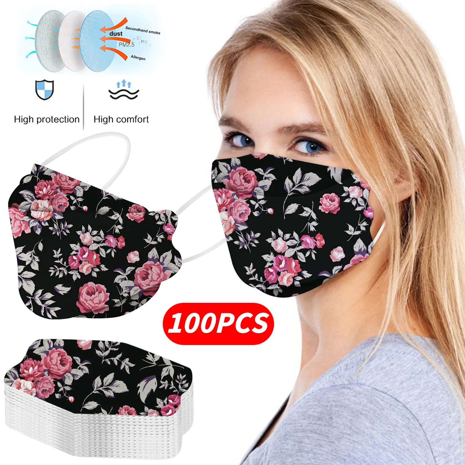 

Disposable Face Mask for Women Windproof masques mascarillas halloween cosplay Mask Adults 3D Protective Mask party decoration