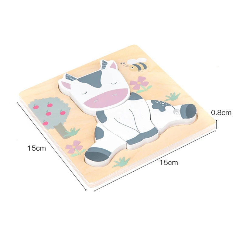 

Wooden Puzzle Children's Cartoon Puzzle 1 2 3 Years Old Educational Toy Gift