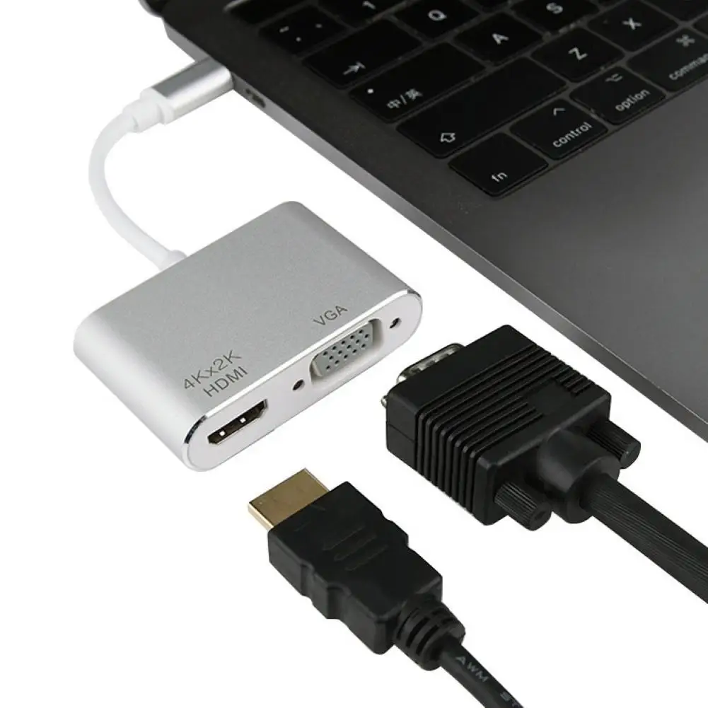 Адаптер USB C HDMI Type c к 4K VGA Аудио Видео конвертер для Samsung s9 s10 Macbook/2018 ipad Pro/XPS 13|Кабели