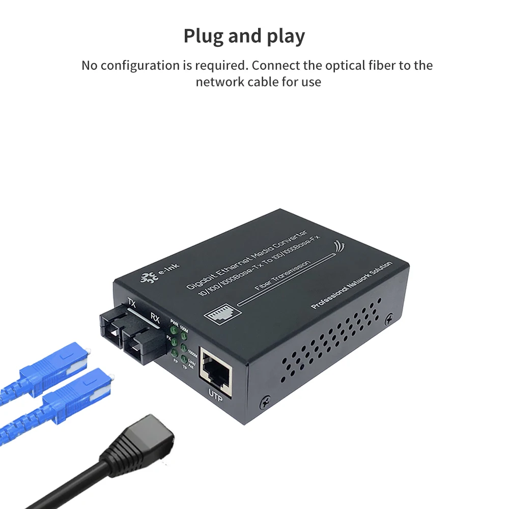 10/100/1000Mbps Gigabit Ethernet Media Converter with 100/1000Base-SX/LX SC Module Auto Sensing