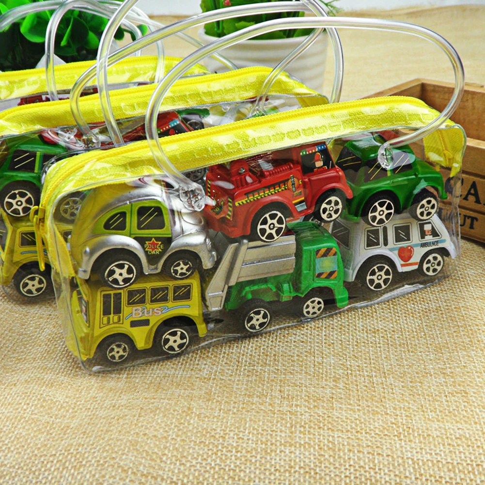 

6pcs/lot Pull Back Car Toys Car Children Racing Car Baby Mini Cars Cartoon Pull Back Bus Truck Kids Toys For Children Boy Gifts