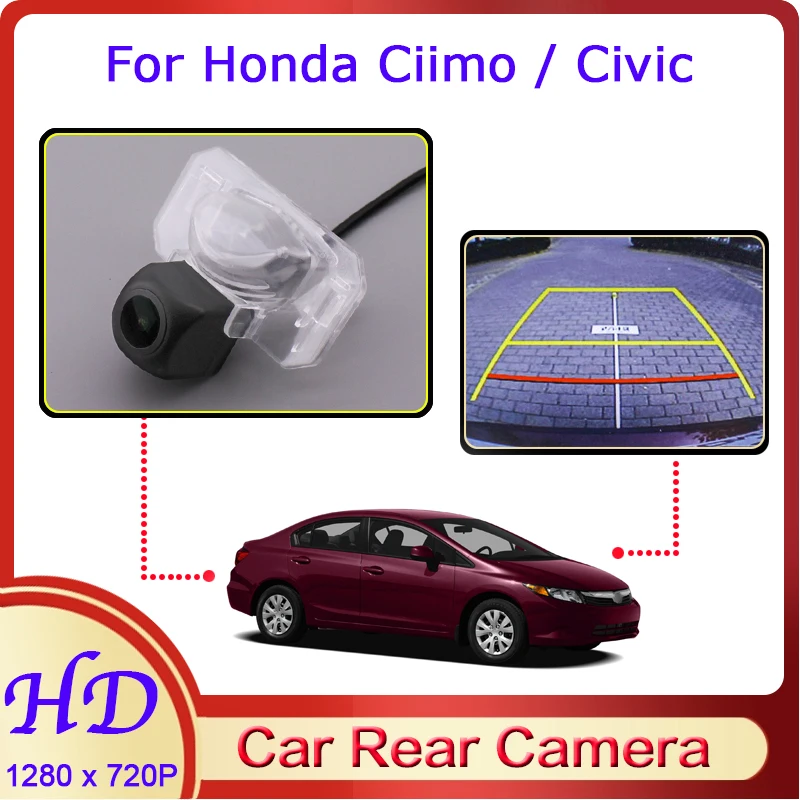 Автомобильная камера заднего вида рыбий глаз для Honda Fit Aria 2002 ~ 2005 HD
