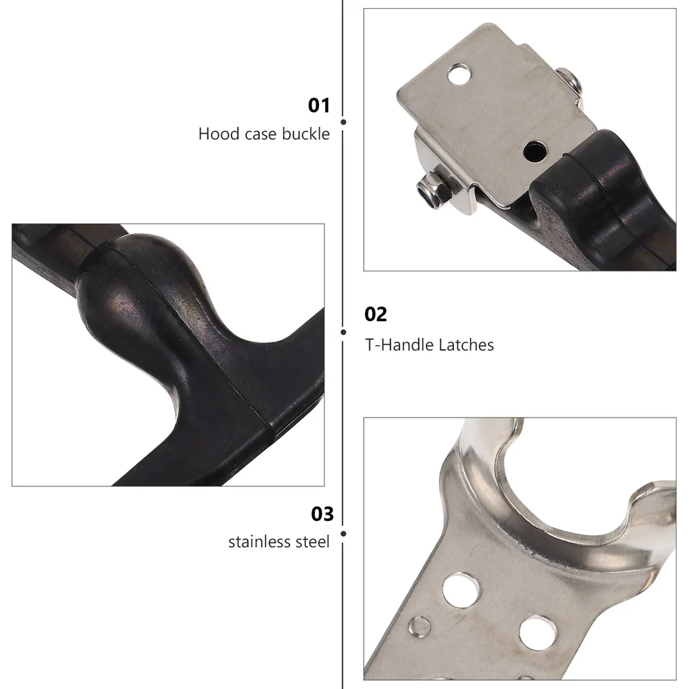 

2Pcs Rubber Flexible Draw Latches Durable T-Handle Catch Tool Box Hasp