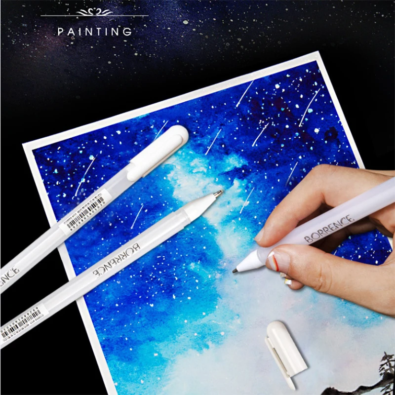 Ручка для рисования EZONE белая/серебристая 0 8 мм|Маркеры рисования| |