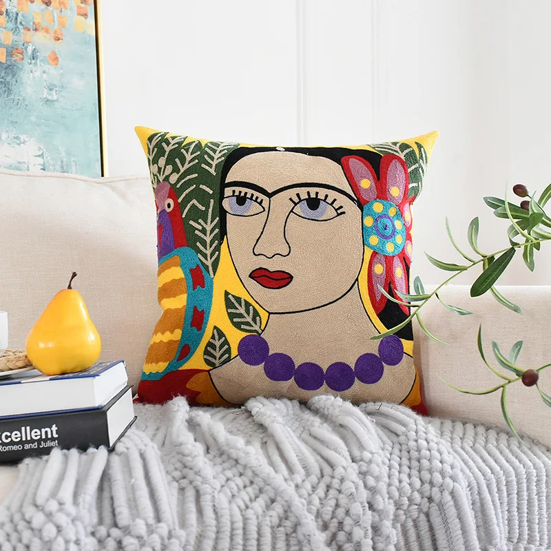 

2021 Hot Sales Cotton Embroidery Pillow Cover Cushion Cover Home Decor Cushion Decorative PillowCase Pillow Sham 45cm