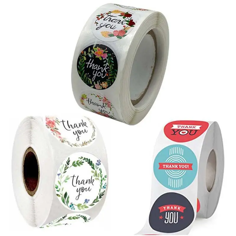 

500 шт./рулон, наклейки с цветочным рисунком