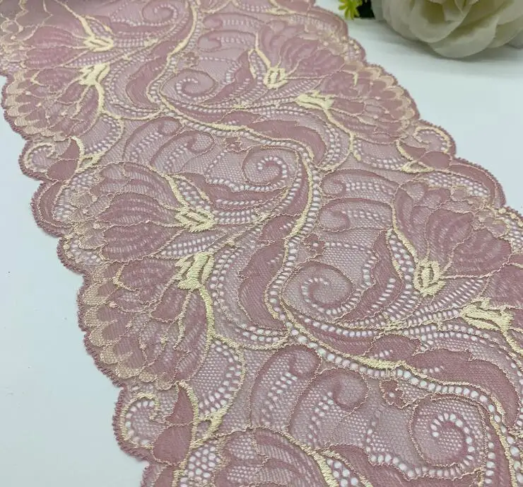 Pink 4 года/партия, 15-23,50 см, эластичная юбка с кружевной отделкой, нижнее белье, шитье, рукоделие, одежда, ткань, кружево, темно-красный цвет - Цвет: Pink