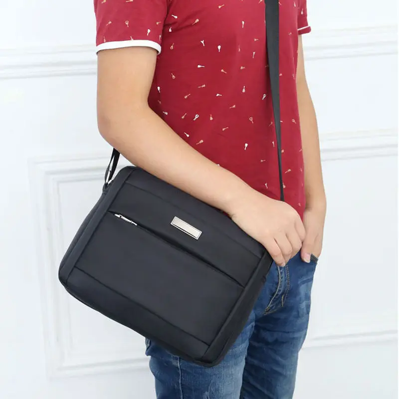 Men Casual Black Oxford Handbag Zipper Waterproof Outdoor Travel Messenger Bag Handsome Bag Business Shoulder Crossbody Hot Sale
