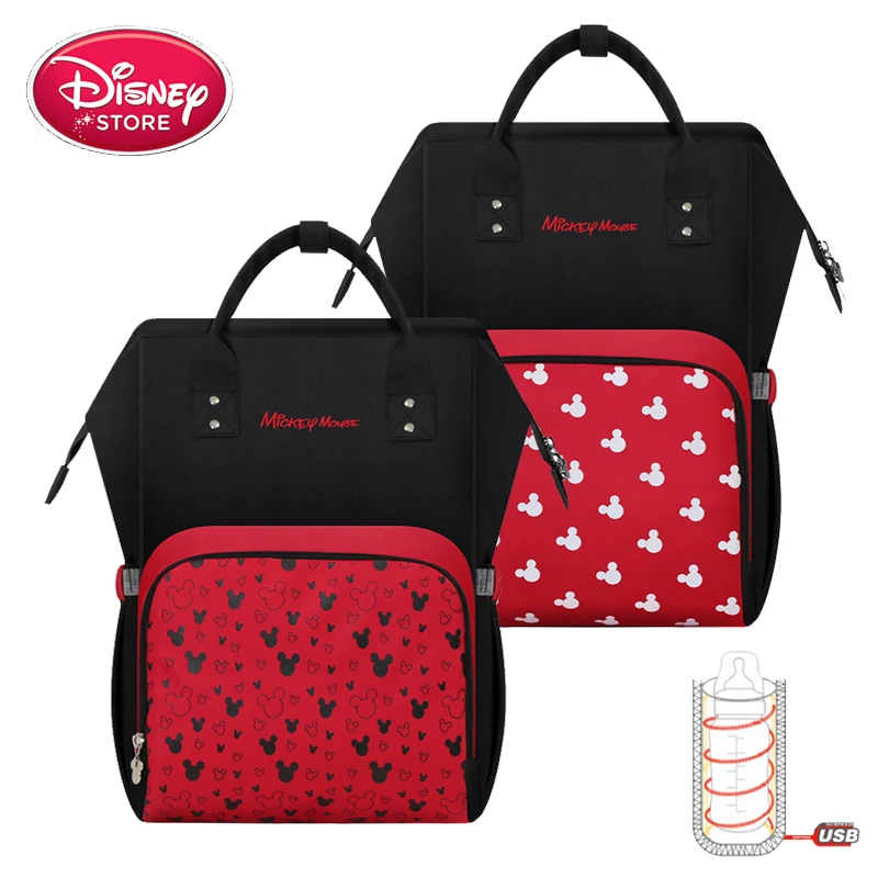 Disney Микки Мышь зарядка через USB для мамочек детских подгузников дорожный сумки