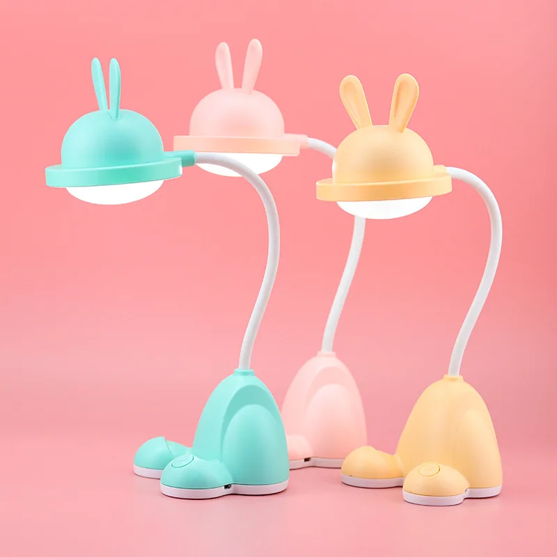 

Rabbit LED Table Lamp Kids Desk Bunny Night Lights Studying Bedroom Decor Baby Bed Restaurant Living Room Cute Gift USB Charging