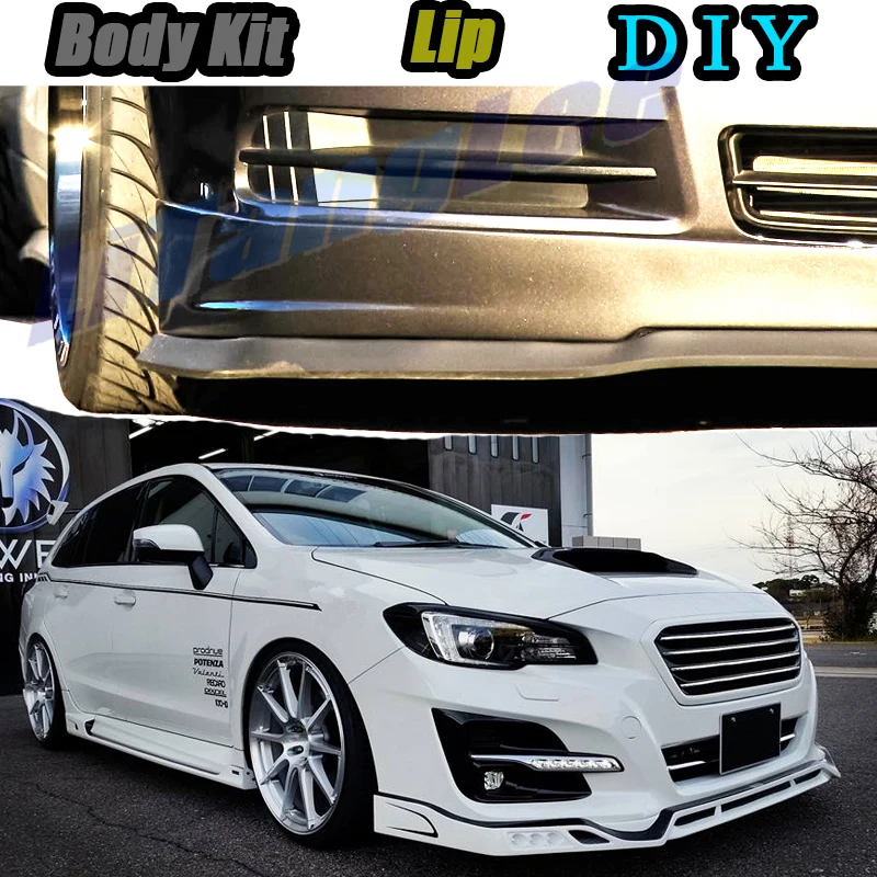 Car Bumper Lip Front Spoiler Skirt Deflector For Subaru Levorg 2014~ 2020 Tune Car Modified Body Kit VIP Hella Flush Lips