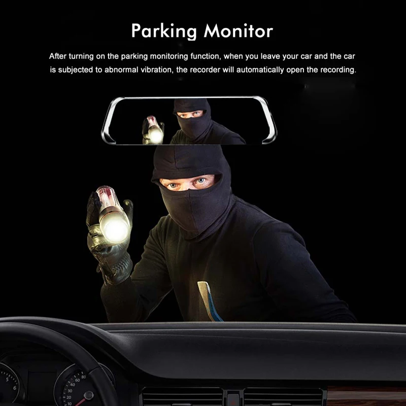 Tefanball 4G ADAS Car DVR Android Rear View Camera HD 10 inches Full IPS Touch Screen Dash Cam GPS Navi Dual Lens Video Recorder