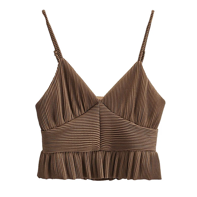 

Summer Top Cropped Tops Ladies Solid Tanks Top Sleeveless Women Clothing Sexy Deep V Crop Blouse Slim Elastic Top Tees Female