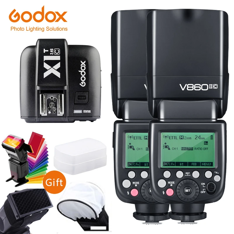 Godox V860II-C V860IIC Speedlite GN60 HSS 1/8000s TTL Flash Light X1T-C Wireless Trigger Transmitter for Canon Nikon Sony | Электроника