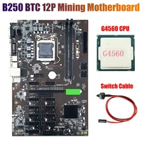 b250 btc mining motherboard with g4560 cpuswitch cable lga 1151 ddr4 12xgraphics card slot sata3 0 for btc miner mining