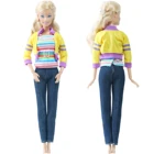 1 комплект одежды для куклы BJDBUS, желтая куртка, жилет, брюки, повседневная одежда, модный дизайн одежды для куклы Барби, аксессуары, игрушки