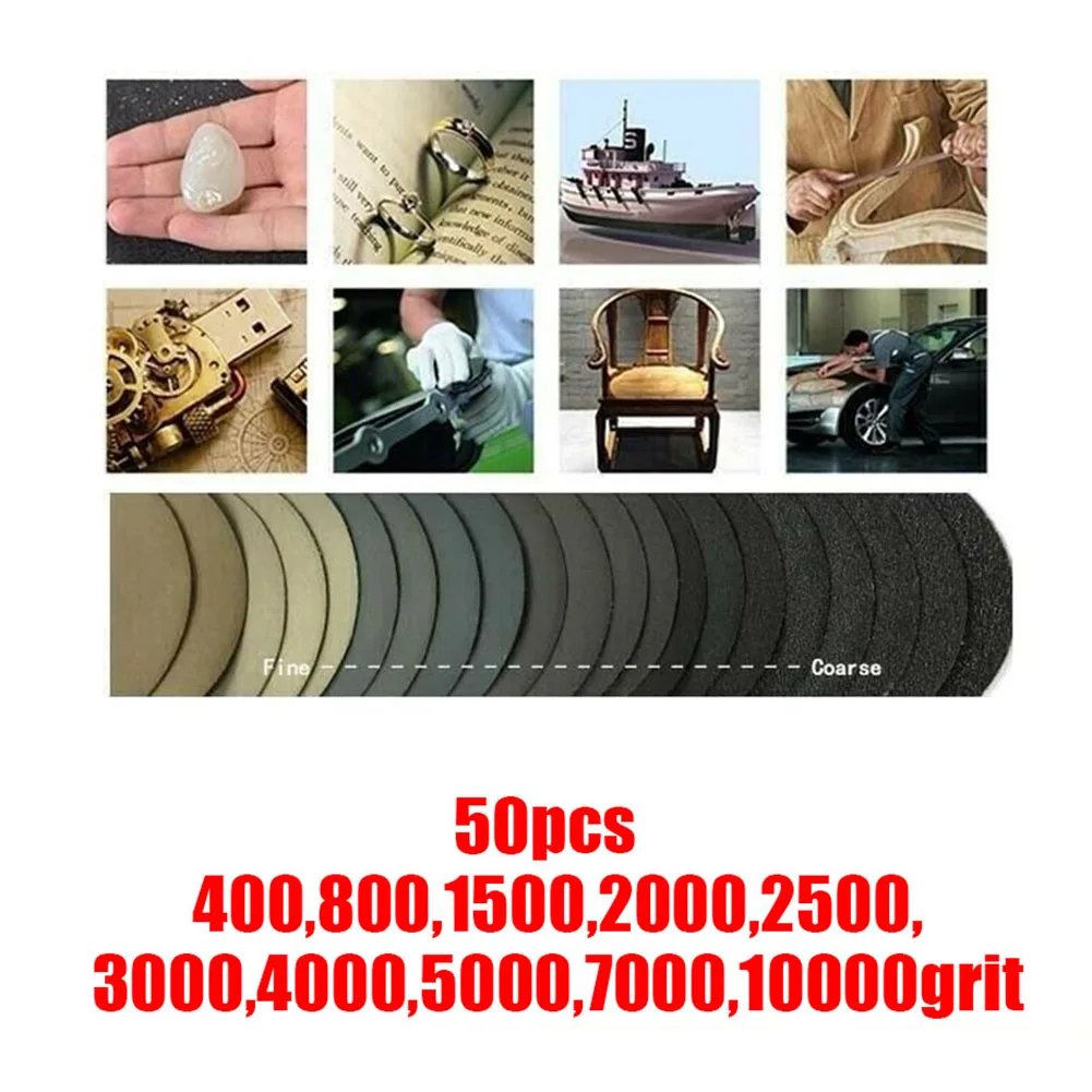 50 шт 10 размеров 400-10000 сетки 3 дюйма/75 мм Флокирование обратно/лучше