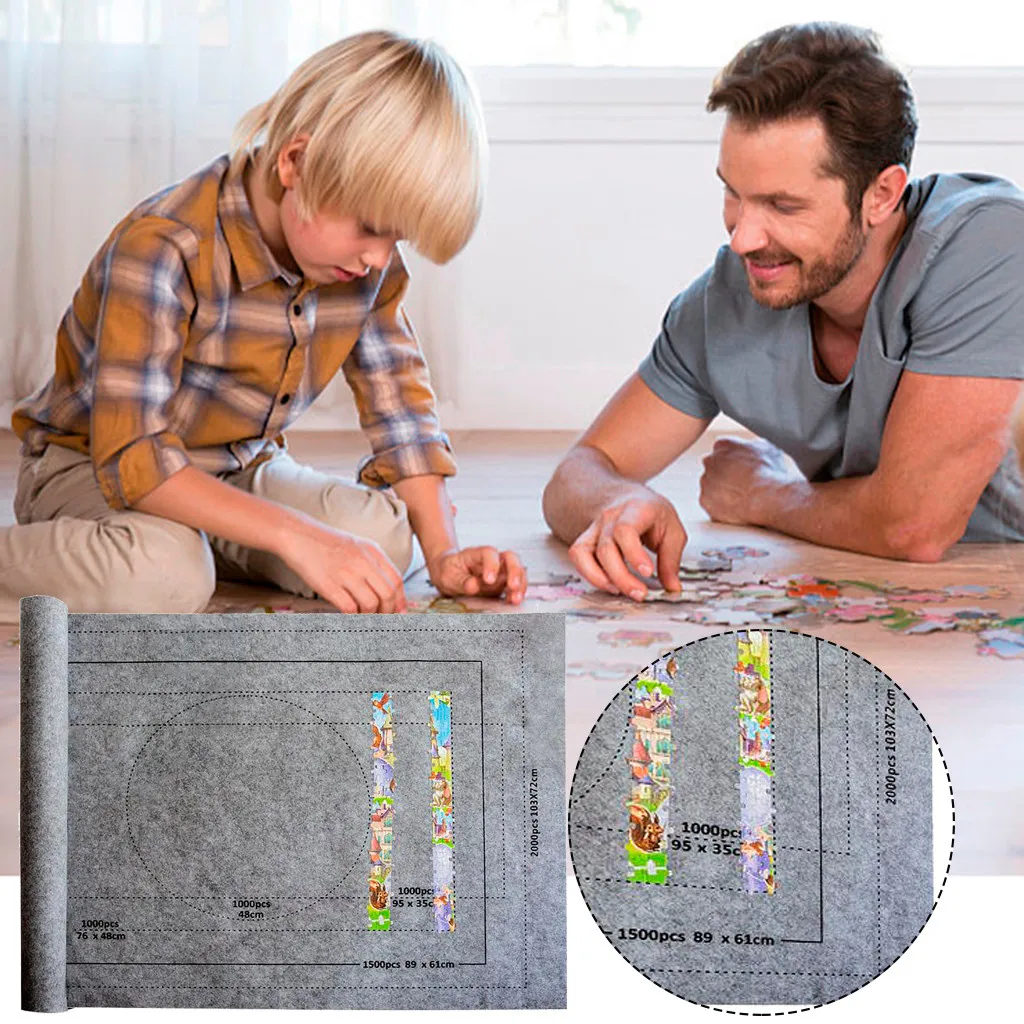 Коврик для хранения в рулоне головоломки до 2000 штук со шнурком сумка