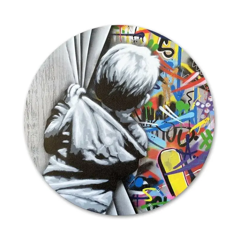 58 мм Граффити Тонкий войне значок на булавке декоративные Броши Металлические