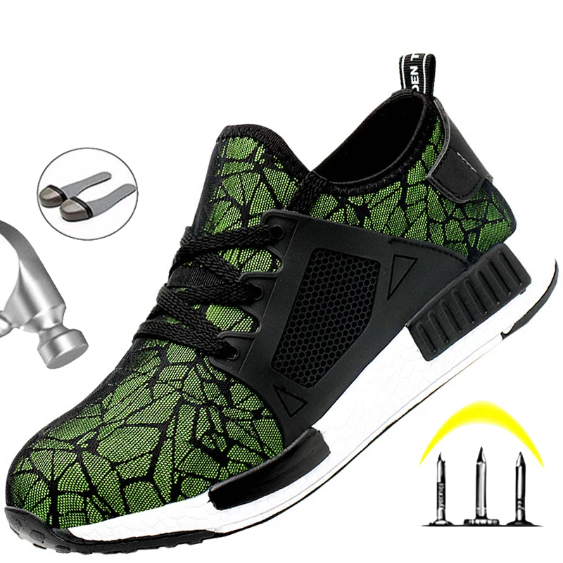 

Легкие защитные ботинки для мужчин, рабочие ботинки, Противоударная обувь, защитные ботинки со стальным носком, рабочие кроссовки, мужская ...