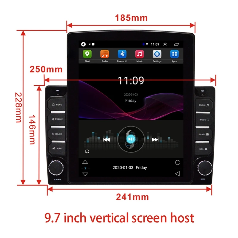 Android 9 1 дюймов для Tesla Style Vertical Sn Car Stereo Radio GPS навигация автомобильный