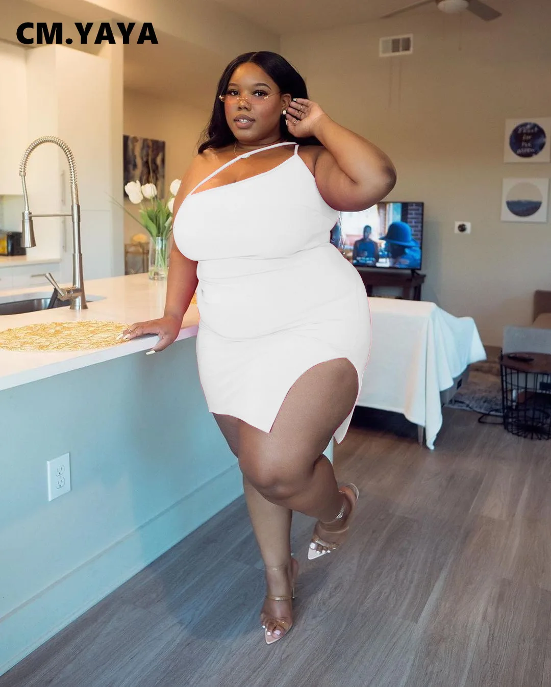 

См. «Несокрушимая Механическая размера плюс женское сексуальное платье с тоненькими полосочками, косым воротником облегающее скользить по...